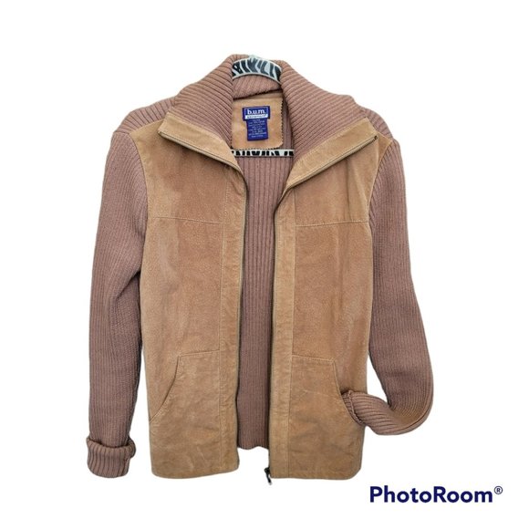 Retro Y2K BUM Leather Knit Shacket - Picture 4 of 7